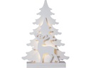 Star Trading Tischdeko Grandy, 41 cm, 15 LED, Holz, Weiss