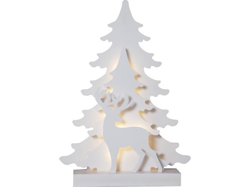 [90188024 1187310] Star Trading Tischdeko Grandy, 41 cm, 15 LED, Holz, Weiss