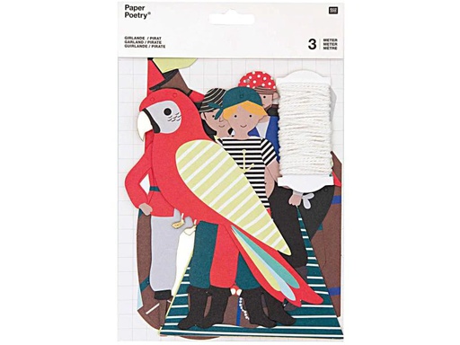 [90027933 988577] Rico Design Girlande Piraten 3 m, Mehrfarbig