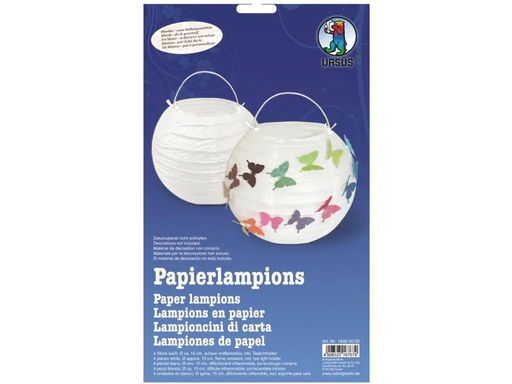 [90027999 1097355] URSUS Lampion Ø 15 cm Weiss, 4 Stück