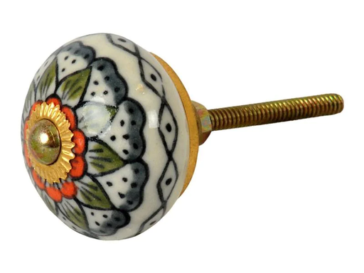 [90028050 1176568] Tranquillo Möbelgriff handgemacht, Ø 4 cm, Mehrfarbig/Gold