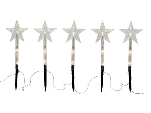 [90188250 1187357] Star Trading Aussendekoration Wandy 5er mit Erdspiess 15 LED, 25 cm
