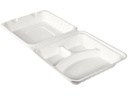 BioPak Menübox 3-Teilung 590 ml, 50 Stück