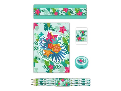[90188727 1249289] Roost Schreibset Blumen 7-teilig