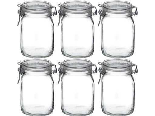 [90028347 969497] Bormioli Rocco Einmachglas Fido 1000 ml, 6 Stück 