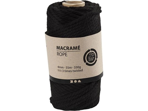 [90028413 1140336] Creativ Company Baumwollgarn Makramee Rope 330 g, Schwarz