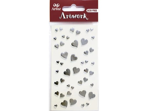 [90189217 1245412] Artoz Motivsticker Herzen 1 Blatt, Silber