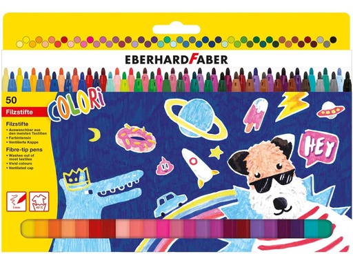 [90002845 1102072] Eberhard Faber Filzstift Dünn, 50er Kartonetui