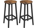 VASAGLE Barhocker rund, 2er Set 32 x 65 cm, Braun/Schwarz