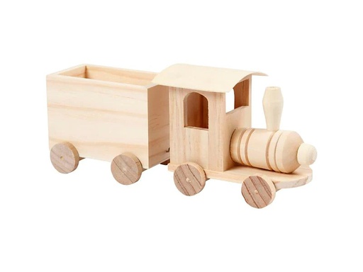 [90191711 1237107] Creativ Company Holzartikel Holzzug mit Anhänger 2 Stück