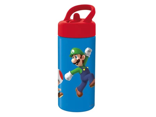 [90191877 1260800] Amscan Trinkflasche Super Mario 410 ml, Blau