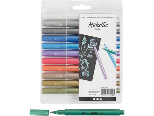 [90192059 1231110] Creativ Company Filzstift Metallic 12 Stück