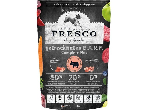 [90193775 1262538] FRESCO Trockenfutter BARF Complete Plus Rind, 1 kg