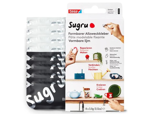 [90194529 1266776] Sugru by Tesa Klebeknete 8 Stück, Schwarz, Weiss