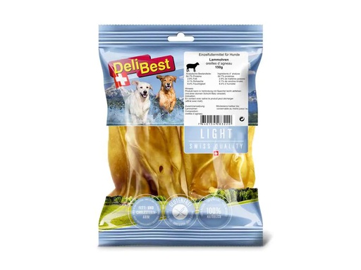 [90195849 1268562] DeliBest Kausnack Light Lammohren, 150 g