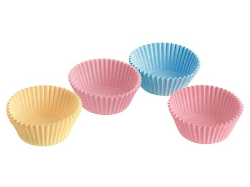 [90196268 1267515] Zenker Muffin Backform Gelb/Rosa/Blau, 100 Stück