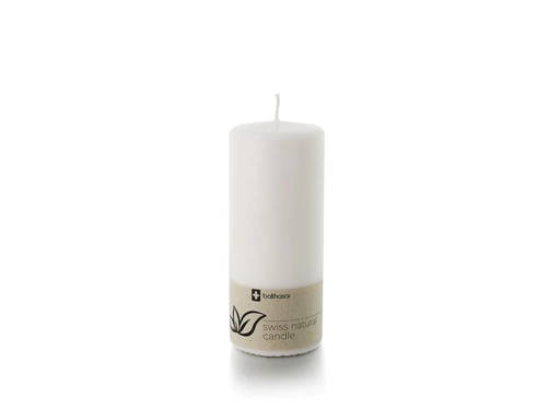 [90196427 1273074] balthasar Zylinderkerze Swiss Natural Candle 19 x 8 cm Weiss