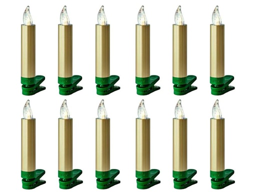 [90196448 852338] Lumix LED Baumkerze SuperLight Mini, Gold, 12er-Starter Set