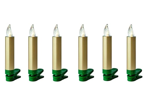[90196451 852347] Lumix LED Baumkerze SuperLight Mini, Gold, 6er-Set