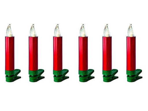 [90196527 852349] Lumix LED Baumkerze SuperLight Mini, Rot, 6er-Set
