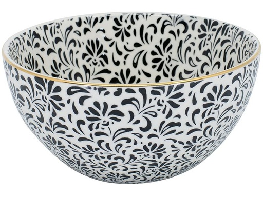 [90196541 1271578] Kadastar Schale Metropolitan Floral 15 cm, Schwarz/Weiss