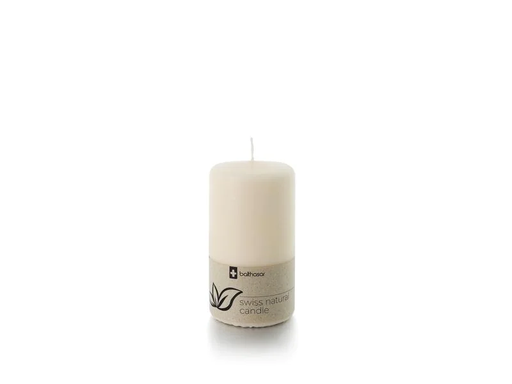 [90196566 1273066] balthasar Zylinderkerze Swiss Natural Candle 12 x 6 cm Alt Weiss