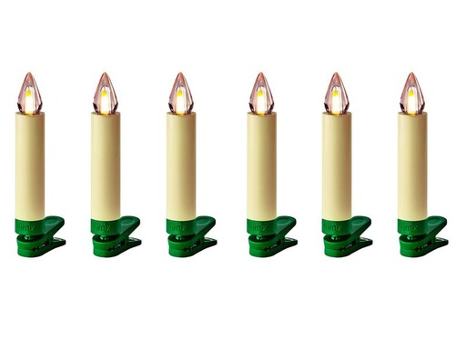 [90196574 1123544] Lumix LED Baumkerze SuperLight Flame, Elfenbein, 6er-Set