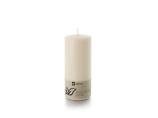 [90196632 1273076] balthasar Zylinderkerze Swiss Natural Candle 19 x 8 cm Alt Weiss
