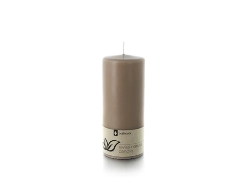 [90196644 1273077] balthasar Zylinderkerze Swiss Natural Candle 19 x 8 cm Taupe