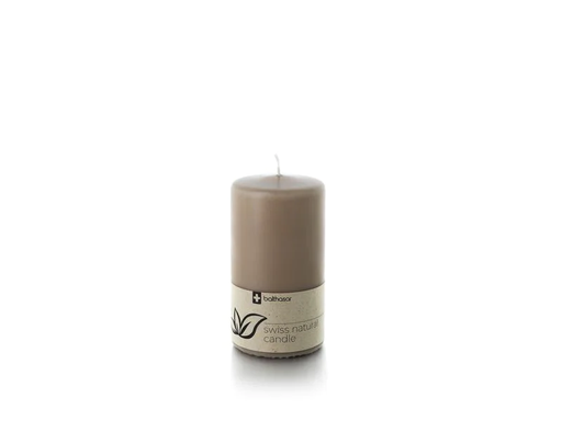 [90196706 1273067] balthasar Zylinderkerze Swiss Natural Candle 12 x 6 cm Taupe