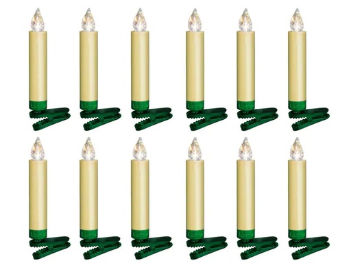 [90196849 852337] Lumix LED Baumkerze SuperLight Mini, Elfenbein, 12er-Starter Set