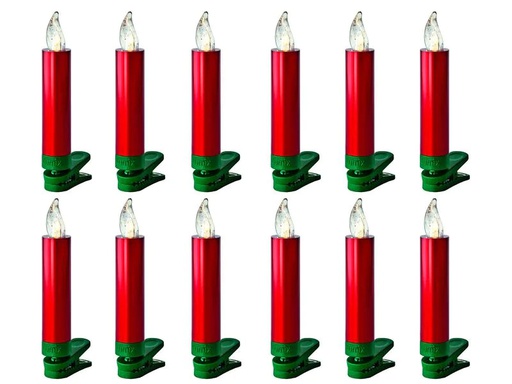 [90196965 852340] Lumix LED Baumkerze SuperLight Mini, Rot, 12er-Starter Set