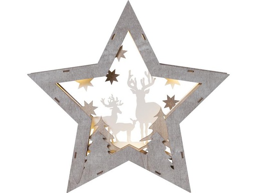 [90197048 1187217] Star Trading Tischdeko Stern Fauna, 34 cm, Holz