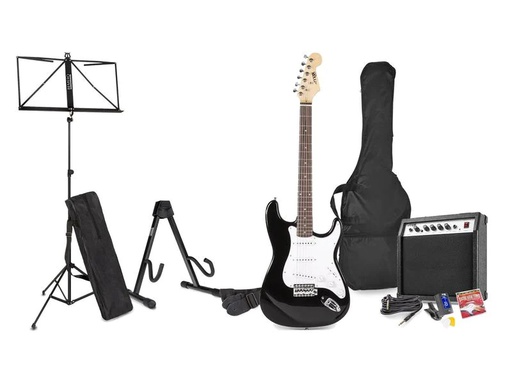 [90197236 1270385] MAX E-Gitarre GigKit Kit Schwarz