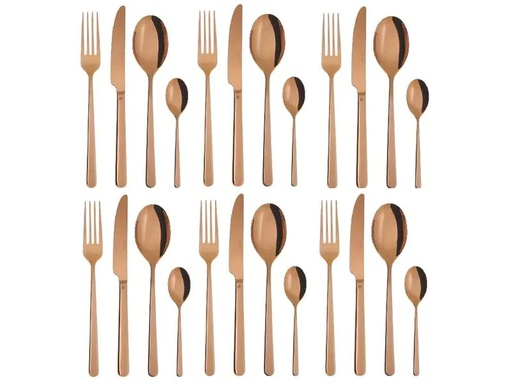 [90197550 1240349] Sambonet Besteck-Set Linear PVD 24-teilig, Kupfer