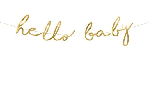 [90197642 1269834] Partydeco Girlande Hello Baby 0.7 m, Gold