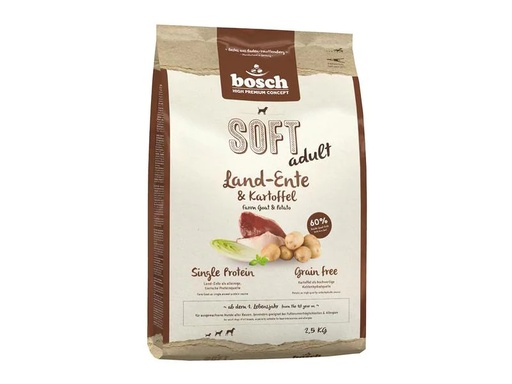 [90197829 1265854] Bosch Tiernahrung Halbfeuchtfutter Soft Adult, Landente &amp; Kartoffel, 2.5 kg