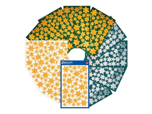 [90198286 1273136] Z-Design Motivsticker Christmas Sterne Gold/Silber, 556 Aufkleber