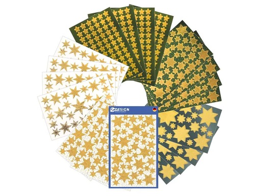 [90198406 1273135] Z-Design Motivsticker Sterne Gold, 844 Aufkleber