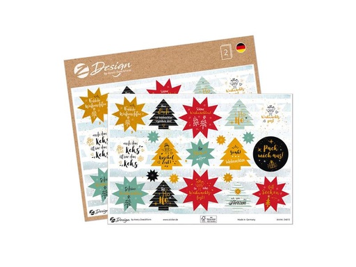 [90198589 1273138] Z-Design Motivsticker Christmas Sprüche A5 2 Stück Mehrfarbig
