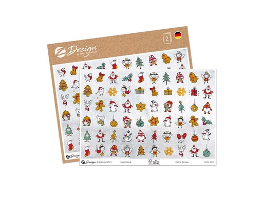 [90198603 1273139] Z-Design Motivsticker Christmas Friends A5 2 Stück Mehrfarbig