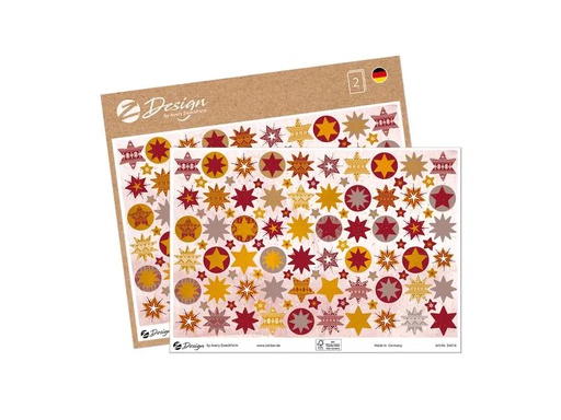 [90198777 1273141] Z-Design Motivsticker Sterne A5 2 Stück Mehrfarbig