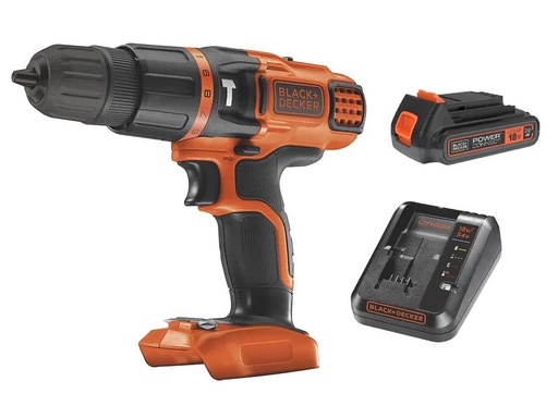 [90199026 1281611] BLACK+DECKER Akku-Schlagbohrschrauber BDCH188N Kit 18V