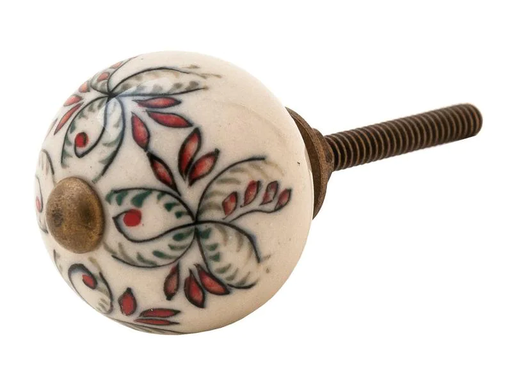 [90030275 1176555] Tranquillo Möbelgriff handgemacht, Ø 3 cm, Weiss/Messing