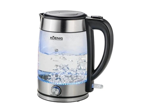 [90199509 1271495] Koenig Wasserkocher 1.7 l, Schwarz/Silber