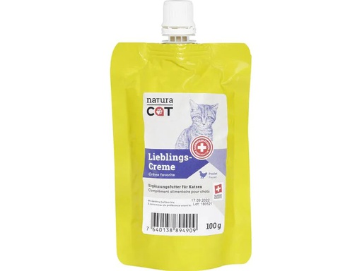 [90199585 1276806] naturaCat Katzen-Snack Lieblingscreme Poulet, 100g