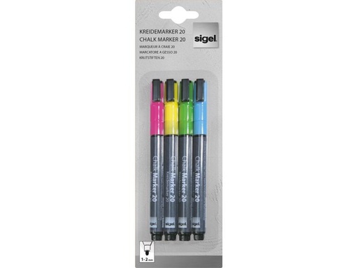 [90030299 295401] Sigel Kreidemarker 20 Rundspitze, Mehrfarbig