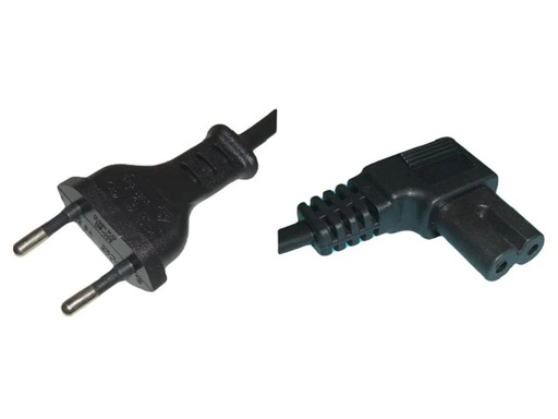 [90199622 1276437] Diggelmann Netzkabel 0.5 m C7 - T26 abgewinkelt, Schwarz