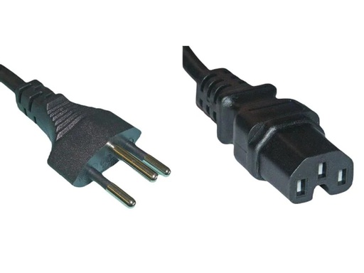 [90199736 1276414] Diggelmann Netzkabel 3 m C15 - T12, Schwarz