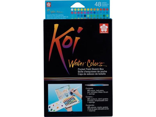 [90200724 1283198] Talens Aquarellfarbe Koi Pocket Field Sketch Box 48 Näpfchen